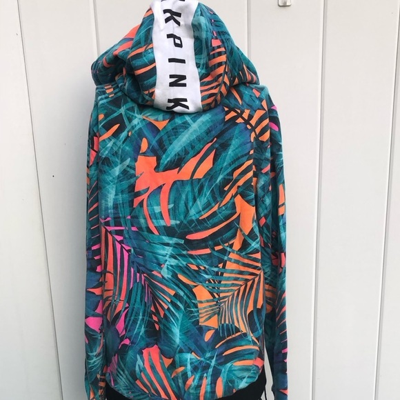 Victoria's Secret PINK Tropical Sweatshirt Size XS tropical floral zip up top​​​ - Picture 6 of 6